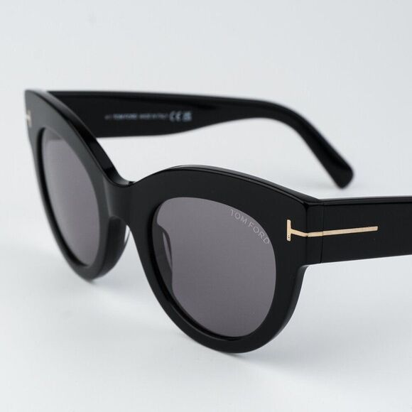 Tom Ford Women Sunglasses LUCILLA Shiny Black Smoke Mirror Cat Eye FT1063/S 01C main image 7